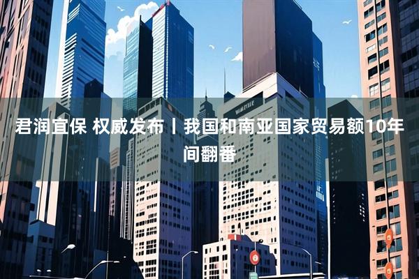 君润宜保 权威发布丨我国和南亚国家贸易额10年间翻番